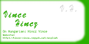 vince hincz business card